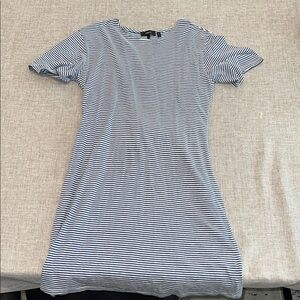 Theory Striped Blue and White Dress